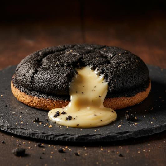 Black Sesame and Vanilla Custard Cookie