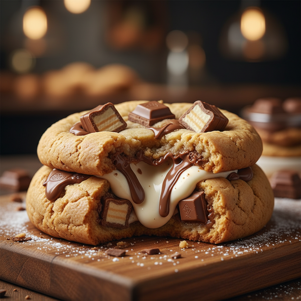 Kinder Stuffed Cookie with creamy filling